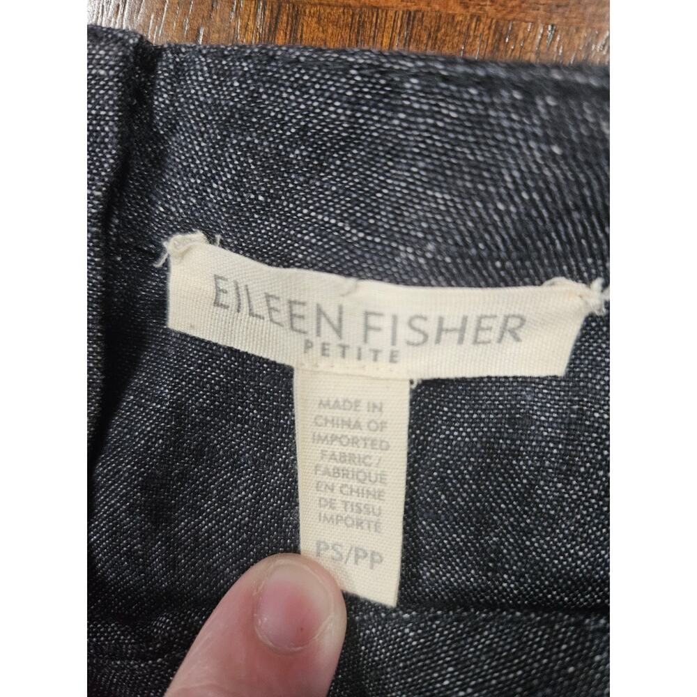 Eileen Fisher Petite Small PS 100% Organic Linen High Low Tunic Gray - Picture 2 of 6